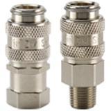 Miniature Size, Valved, Brass, Push to Connect Quick Couplings (fluid) up to 250 psi - DM Series Couplers
